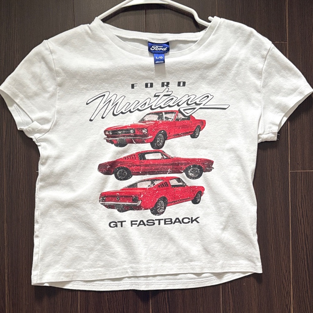 Ford Kids White and Red Mustang GT Fastback Tee